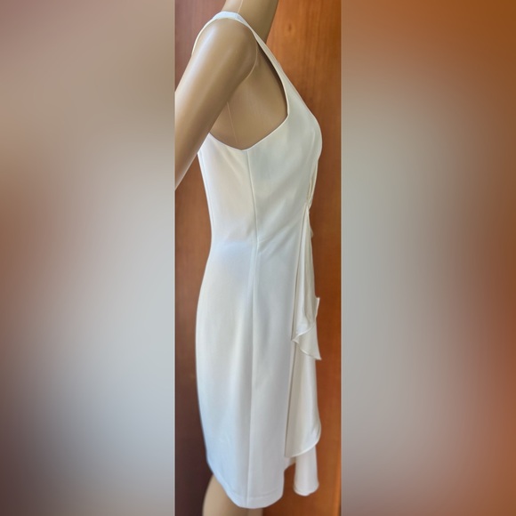 NWT CINQ A SEPT Clemency Drape-Front
Satin Combo White Dress Size 6 - Picture 6 of 12